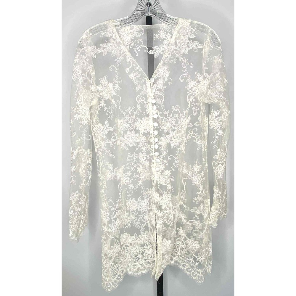 Vintage Lace Cardigan handmade Dainty Wedding Cottagecore Romantic Fairy buttons
